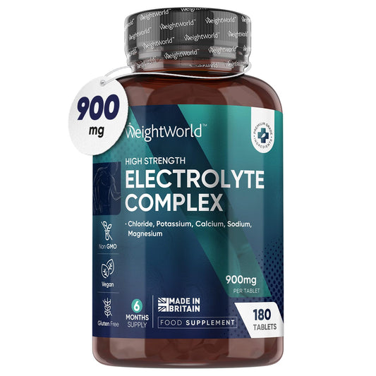 Electrolyte Tablets - 6 Months Supply - 180 Vegan Tablets with Sodium, Magnesium, Chloride, Calcium, & Potassium for Fasting - Keto Electrolyte Powder Alternative - for Energy & Electrolyte Balance