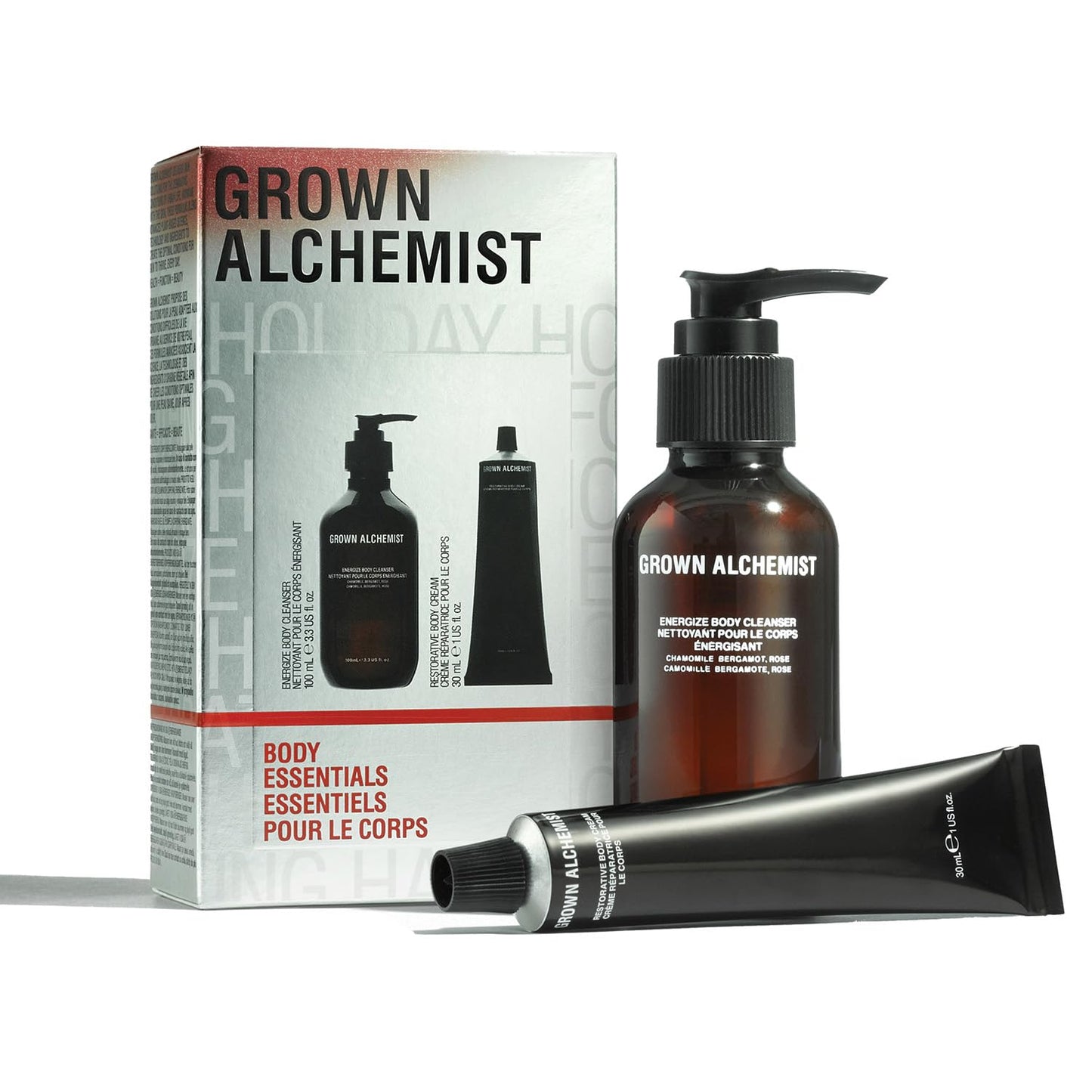 Grown Alchemist Essentials Holiday Body Gift Set – Body Care Set, Cleanser & Cream - Plant Based Skin Care Formula, Natural Moisturiser & Organic Shower Wash for Hydrated Skin