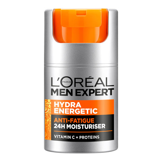 L'Oréal Men Expert Anti-Fatigue Moisturiser, Hydra Energetic Men's Moisturiser With Vitamin C* Fights Appearance of Dark Circles And Hydrates Skin - 50 ml