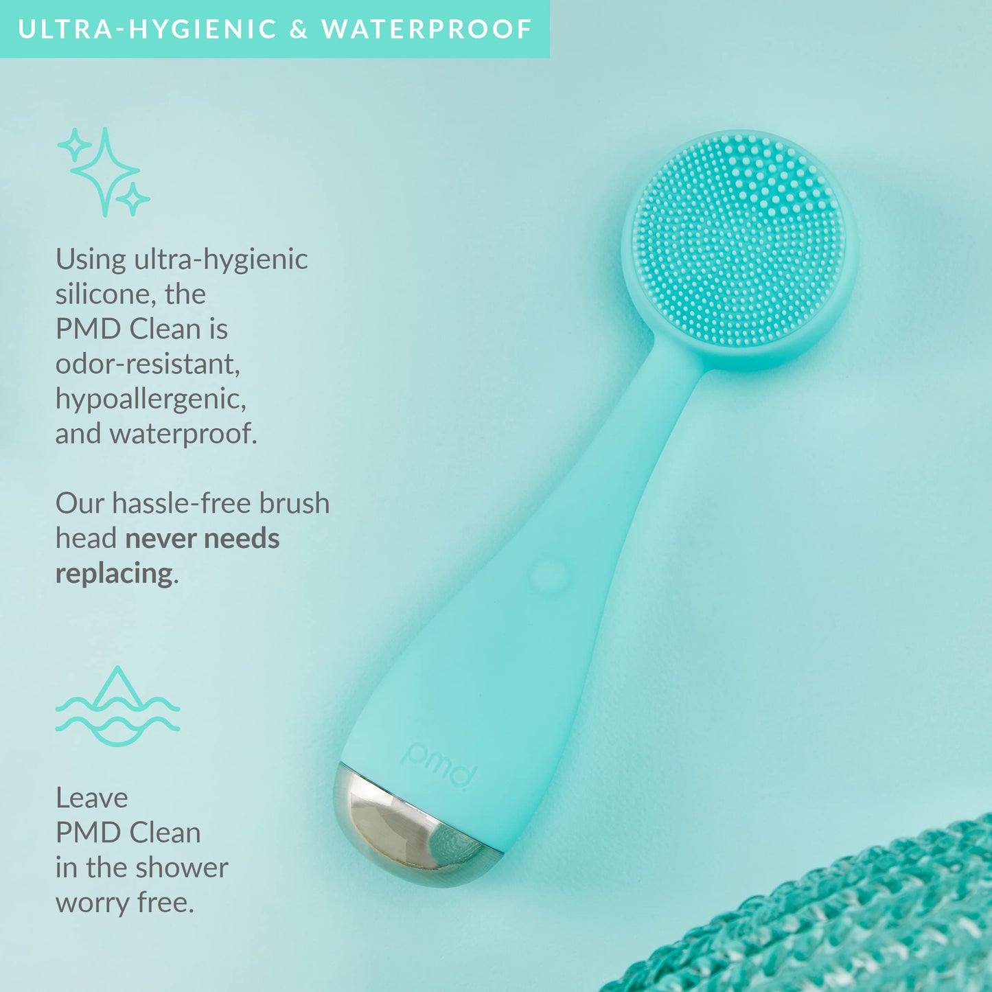 PMD Clean - Smart Facial Cleansing Device with Silicone Brush & Anti-Aging Massager - Waterproof - SonicGlow Vibration Technology - Clear Pores and Blackheads - Lift, Firm, and Tone Skin