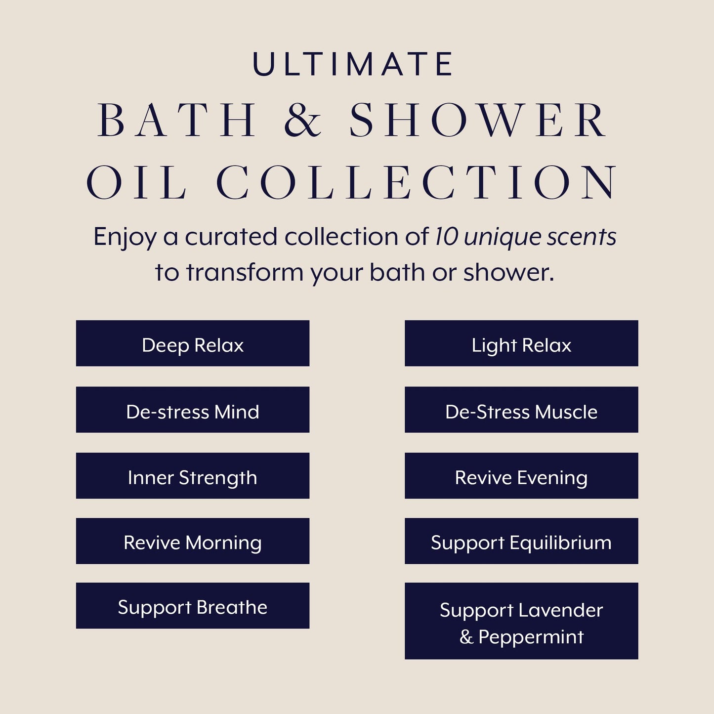 Aromatherapy Associates Ultimate Wellbeing Bath & Shower Oils Collection 10 X 9Ml - Infused with Essential Oils, The Purest, Ethically Viable, Natural, Raw Ingredients
