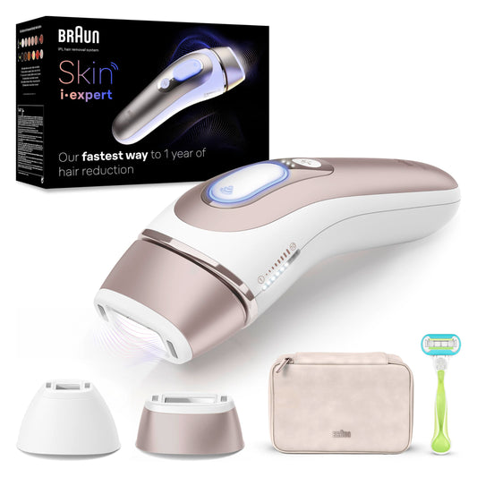 Braun Smart IPL 7 Skin i·Expert, Free app, Women's Hair Removal Device, 2 attachments, Visible Hair Removal, Designed in Germany, Venus Razor, Alternative to Laser Hair Removal, PL7147, White