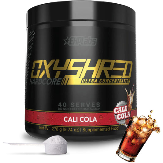 EHPlabs OxyShred Hardcore Thermogenic Pre Workout Powder for Shredding - Pre Workout Powder with L Glutamine & Acetyl L Carnitine, Energy Boost Drink, Mood Booster - Cali Cola, 40 Servings