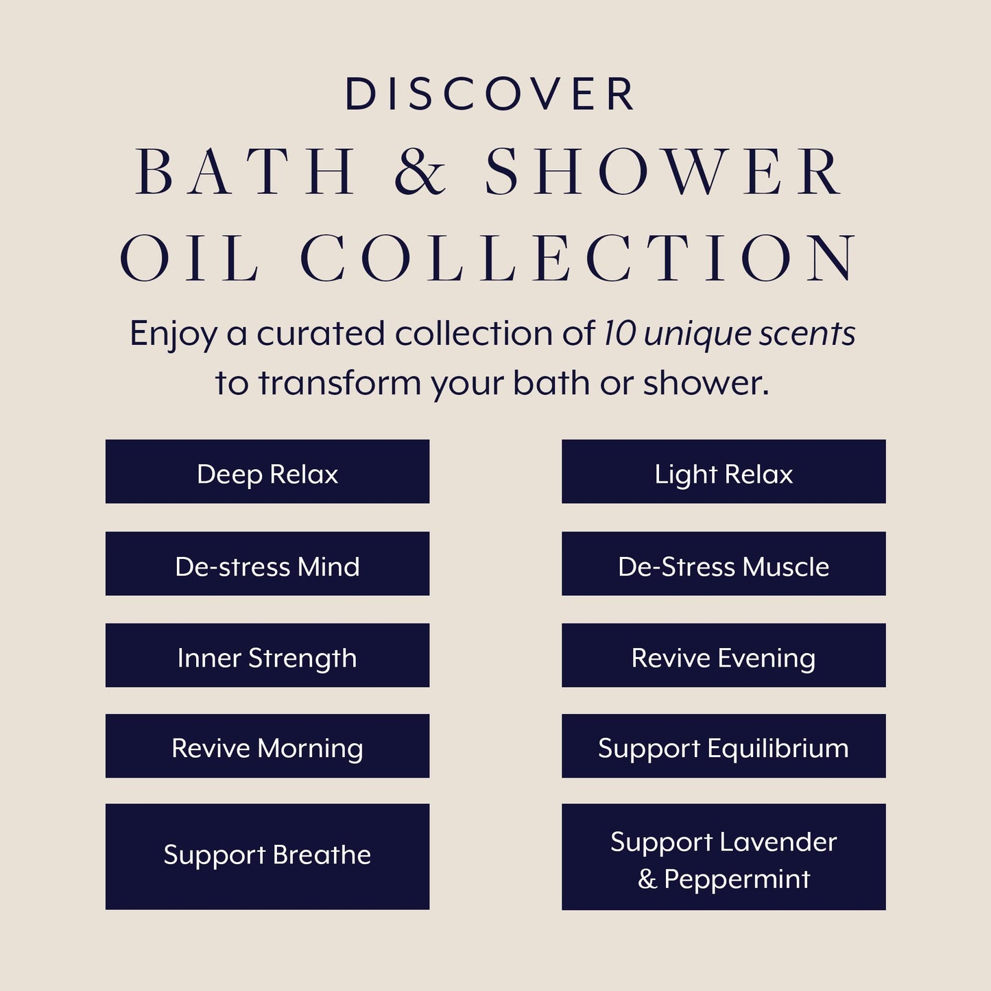 Aromatherapy Associates Discovery Collections Miniature Bath & Shower Oil Set, 10 x 3 ml, 100% Natural Formulation Infused Body Oil Body Treatment Home SPA