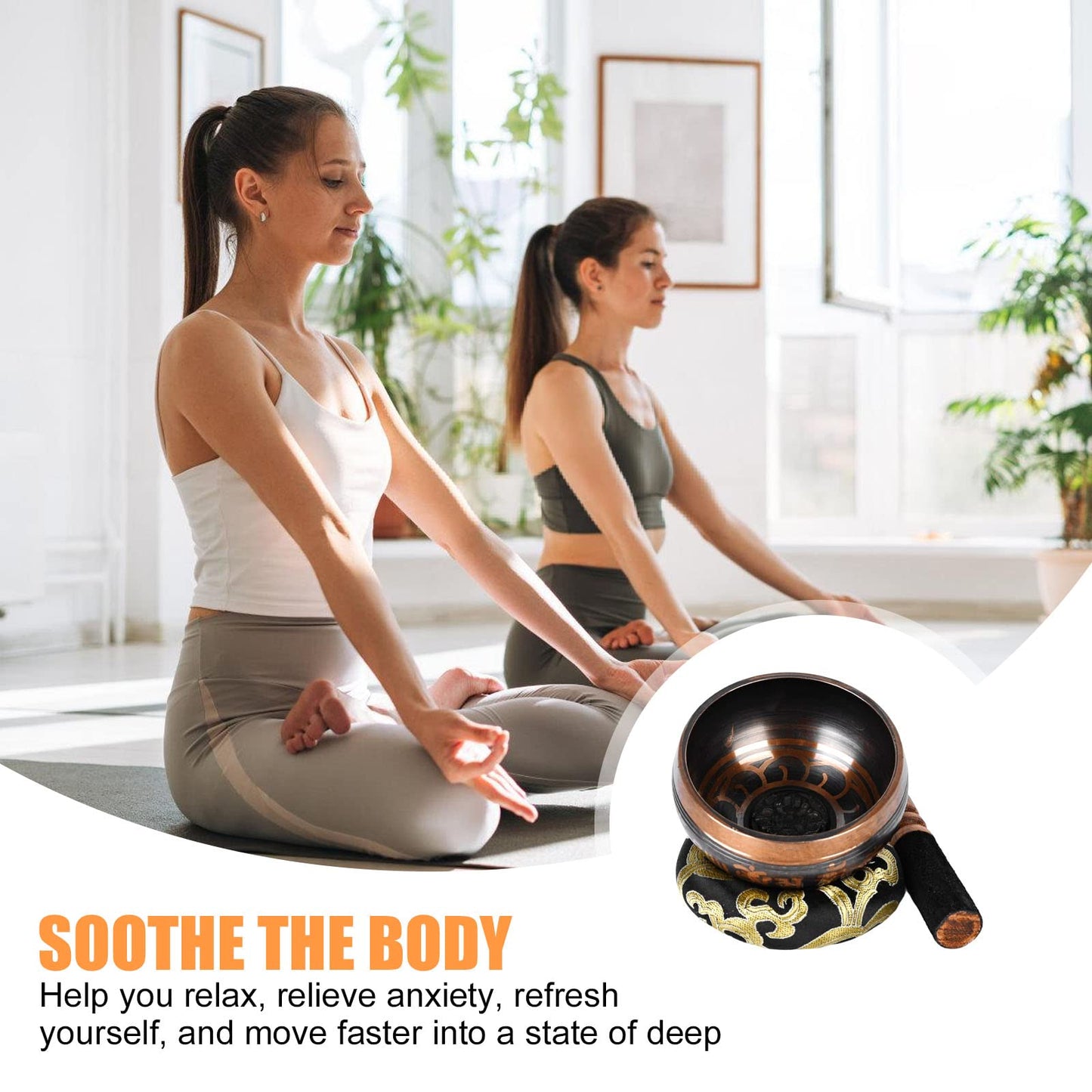 Tibetan Singing Bowls Meditation Set: Large Singing Bowls Set of 3 Pcs with Singing Bowl and Silk Cushion and Mallet, Sound Healing Bowl Meditation Set for Meditation, Yoga, Chakra, Meditation Gifts