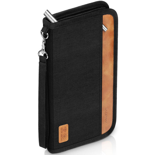 Looxmeer Travel Wallet, Family Passport Holder, RFID Blocking Travel Accessories Organizer for Tickets, Cards, Cash, Holiday Essentials Case Cover for Man & Woman