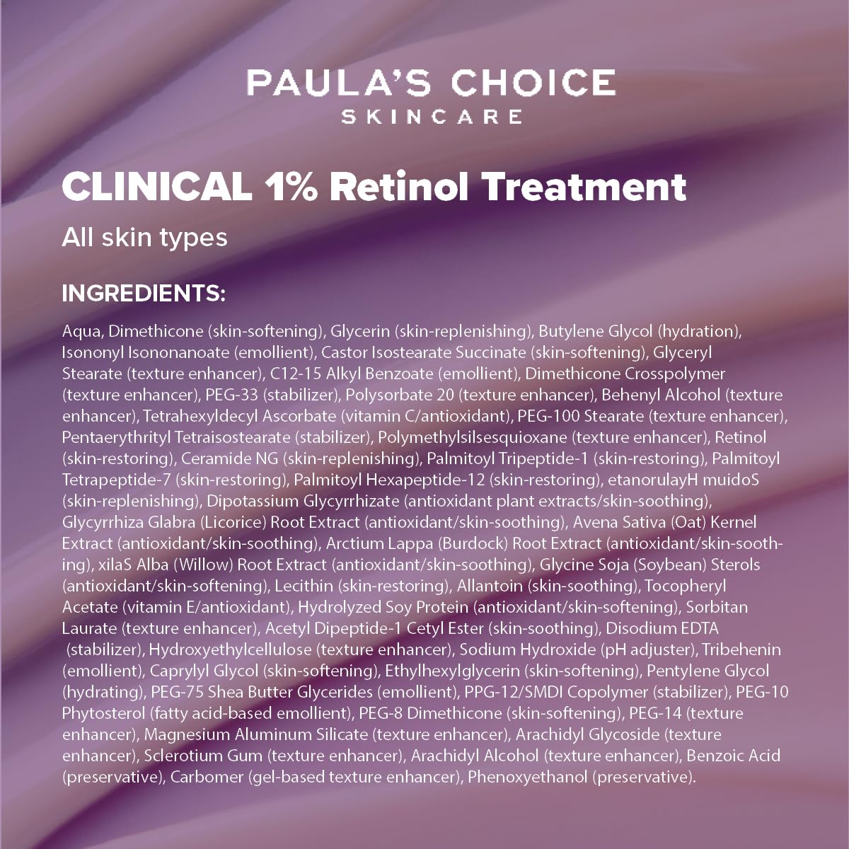 Paula's Choice CLINICAL 1% Retinol Treatment - Anti Aging & Skin Firming Serum for Face - Fights Wrinkles - with Vitamin C & Peptides - All Skin Types - 30 ml