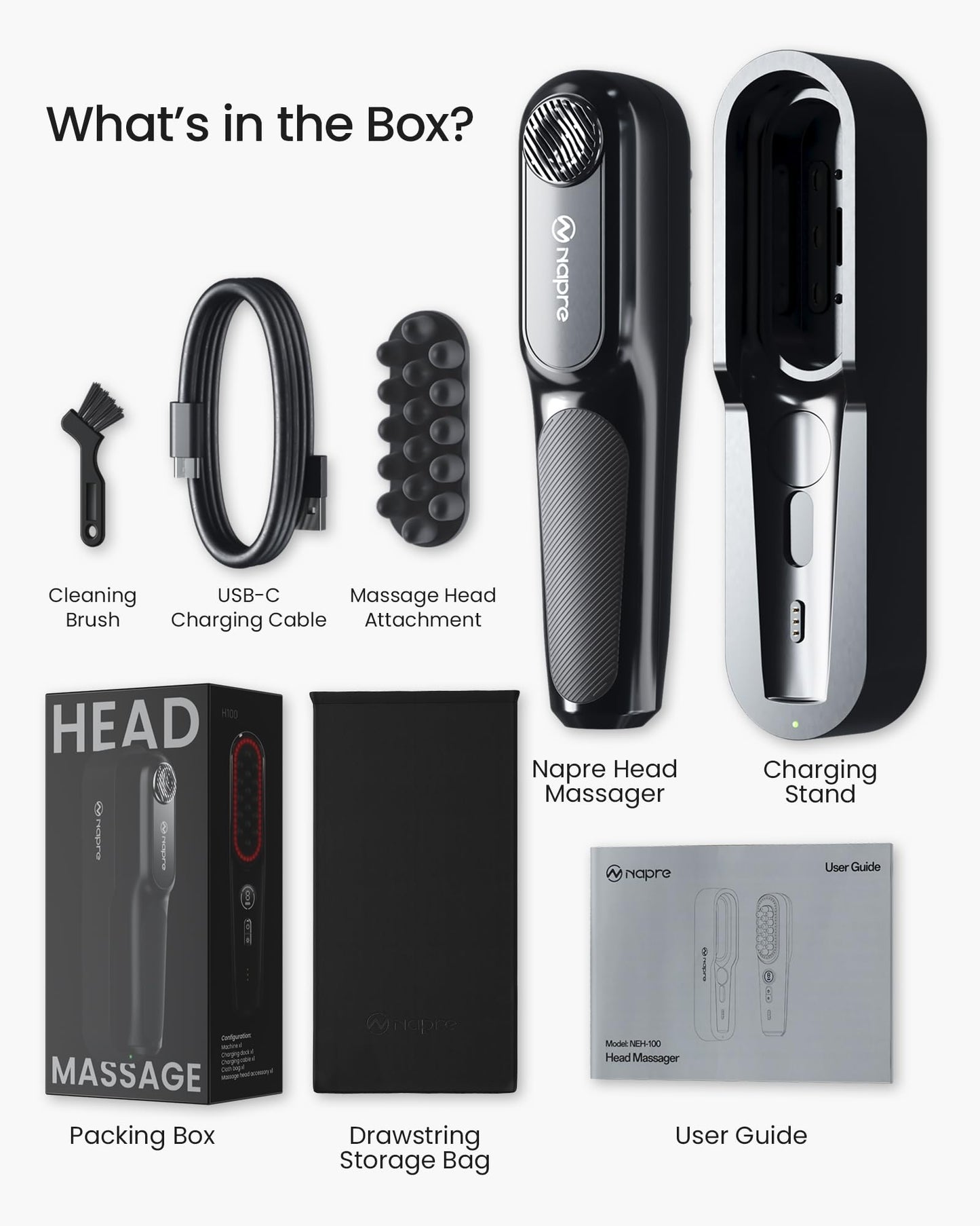 Scalp Massager – 2400 RPM Vibration & Red Light Therapy