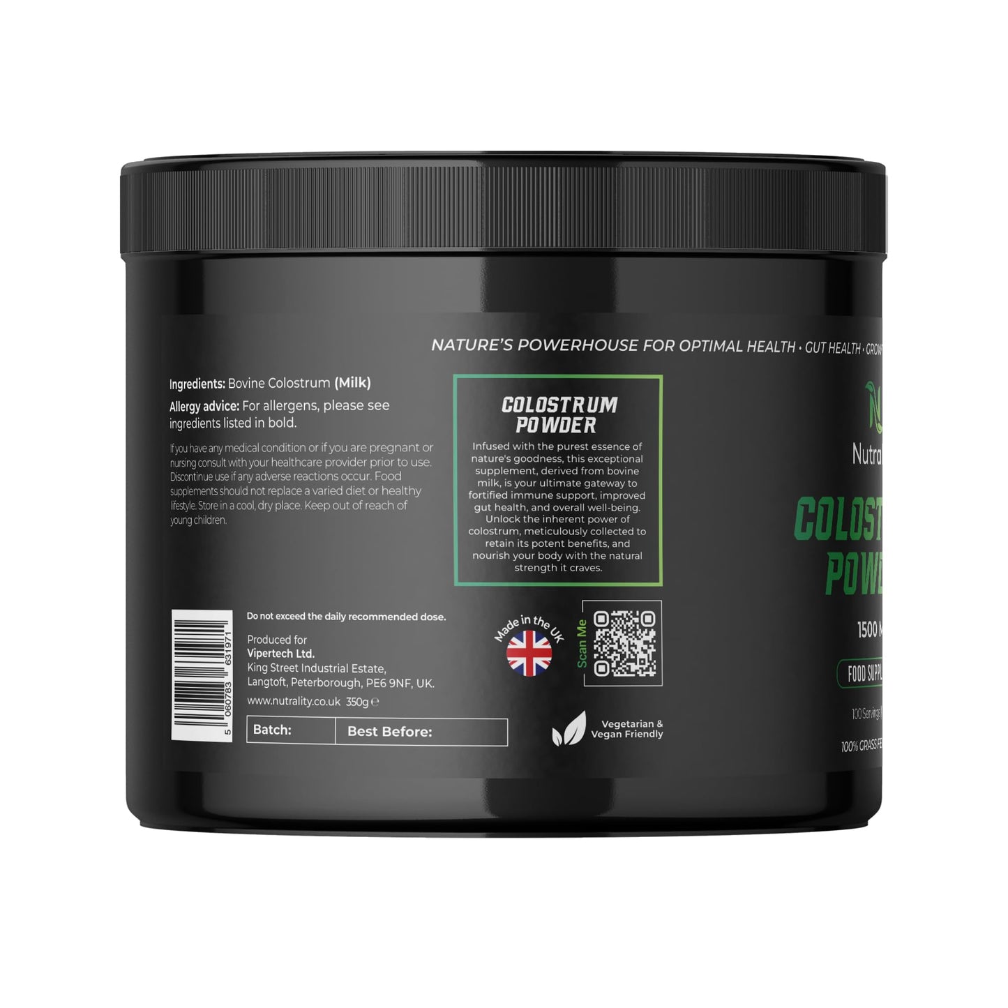 Nutrality 100% Bovine Colostrum Powder 1500mg | for Gut Health & Immune Support | Colostrum Supplement for Men & Women | Gut Health Supplements for Energy, Gut Repair & Human Parasite Detox