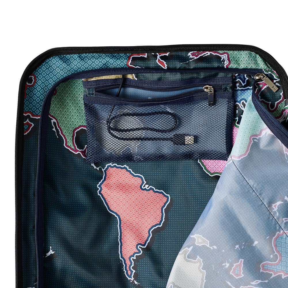 Ted Baker Flying Colours Small Trolley Spinner Suitcase with Front Pocket and USB Smart Feature, Black