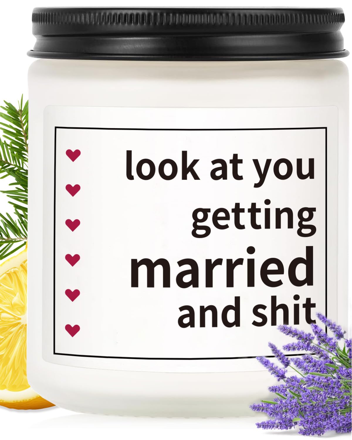 VivaJoy Engagement Gift for Couples - Lavender Scented Candle, Personalized Present for Bride and Groom, Funny Wedding Gift