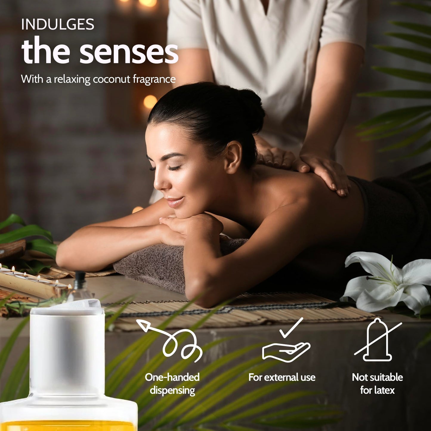 Vibratissimo “Coconut” - Exotic Massage Oil with Coconut, Love Oil, Erotic Oil, 100 ml