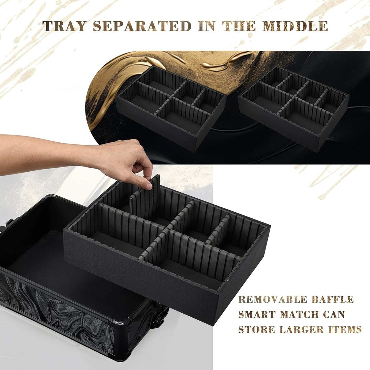 Stagiant 4-in-1 Makeup Trolley Vanity Case – Alpine Black