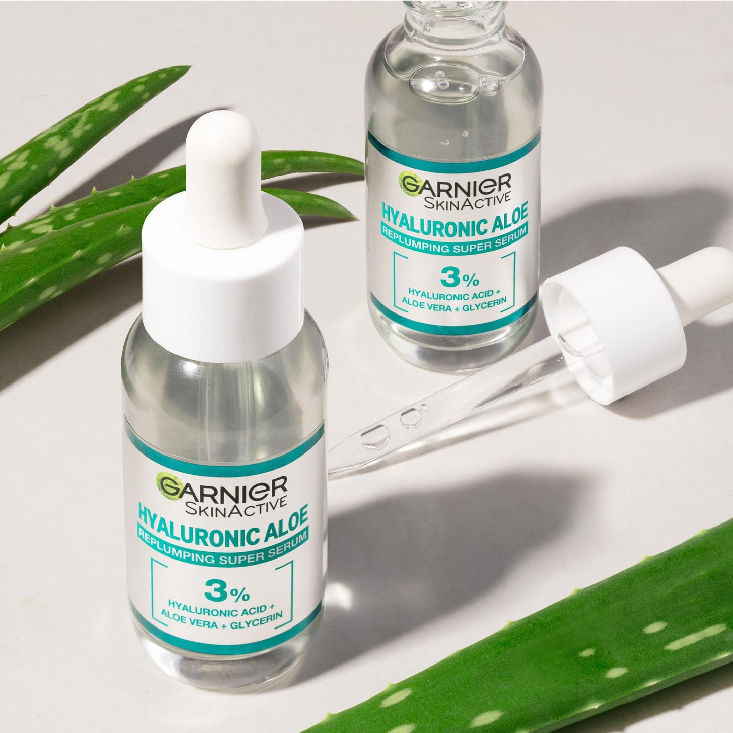 Garnier SkinActive Hyaluronic Acid Super Serum, Replumps & Hydrates, Strengthens Skin Barrier, With 3% Hyaluronic Acid, Aloe Vera & Glycerin, 30ml