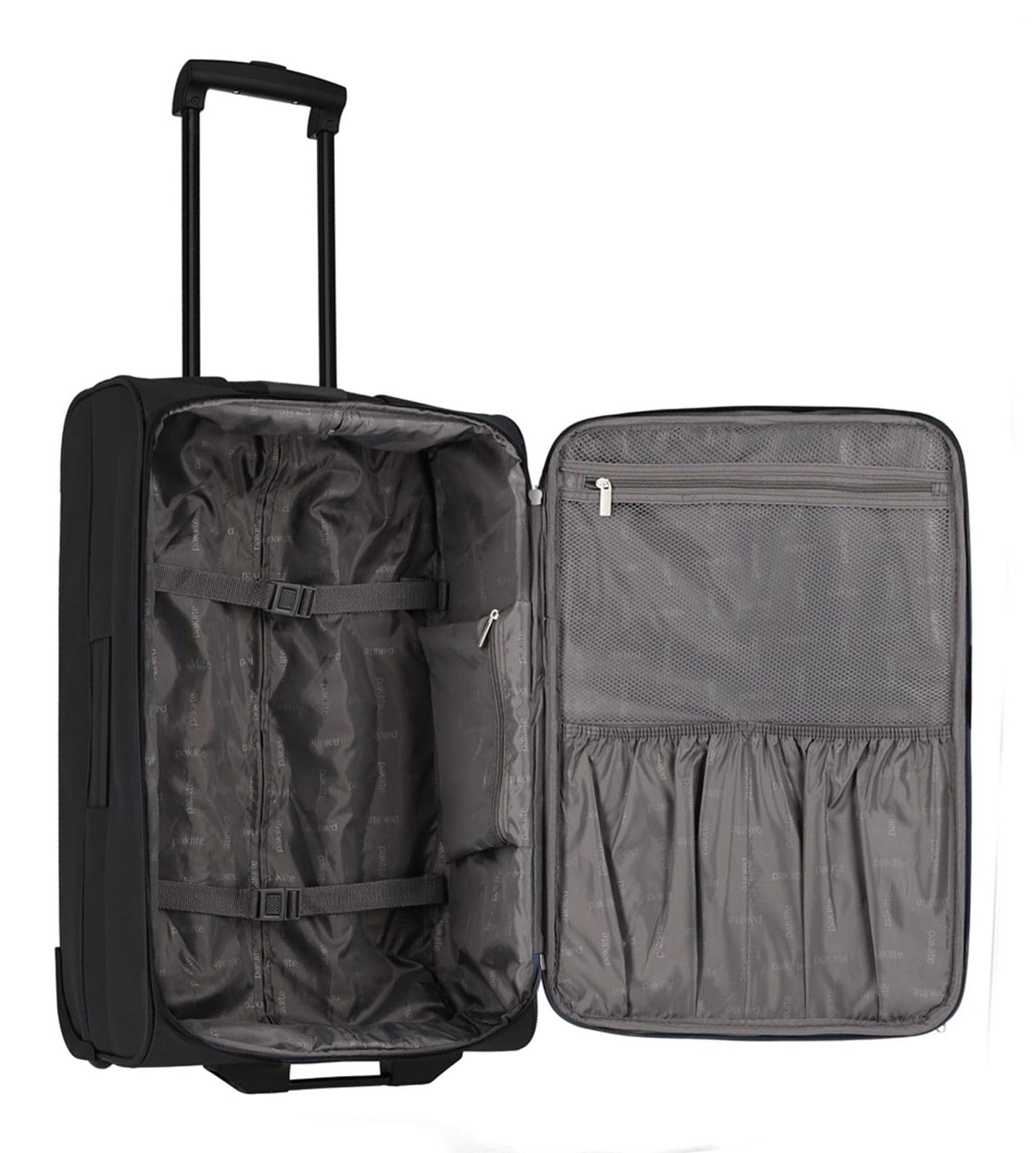 paklite travel suitcase with 2 wheels, medium-sized trolley, ORLANDO, soft travel luggage bag with wheels in timeless design, 63 cm, 58 liters