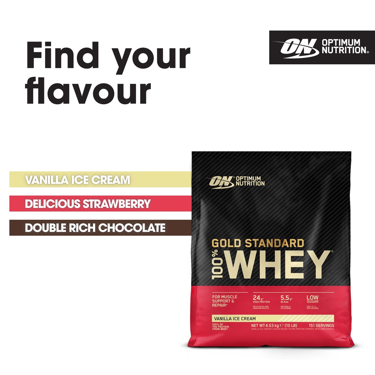 ON Gold Standard Whey Protein Vanilla Ice Cream – 4.53 kg | TRYTLION