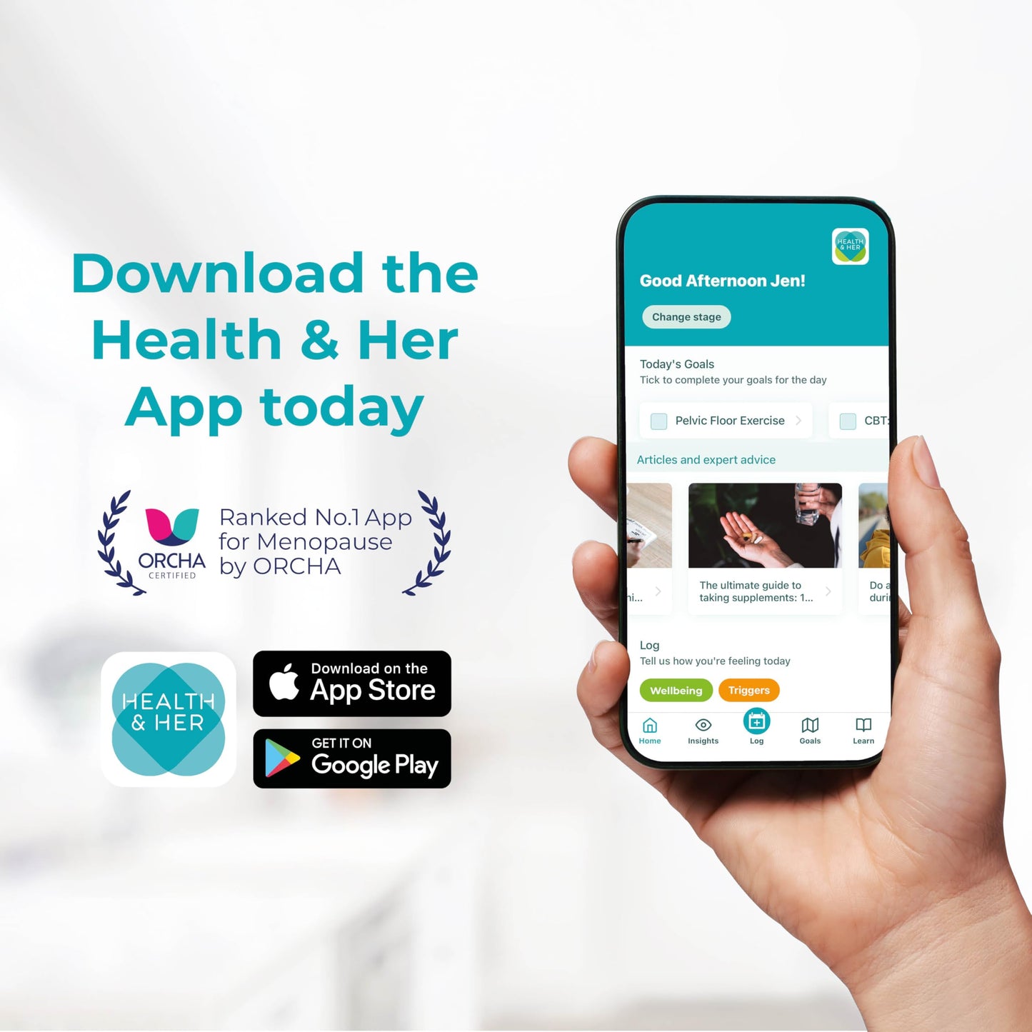 Health & Her Multivitamin Support After Menopause for Women 55+ - Supplements for Women - Nutrition and Wellbeing Support - 1 Month Supply, 60 Tablets - Vegan & Gluten Free