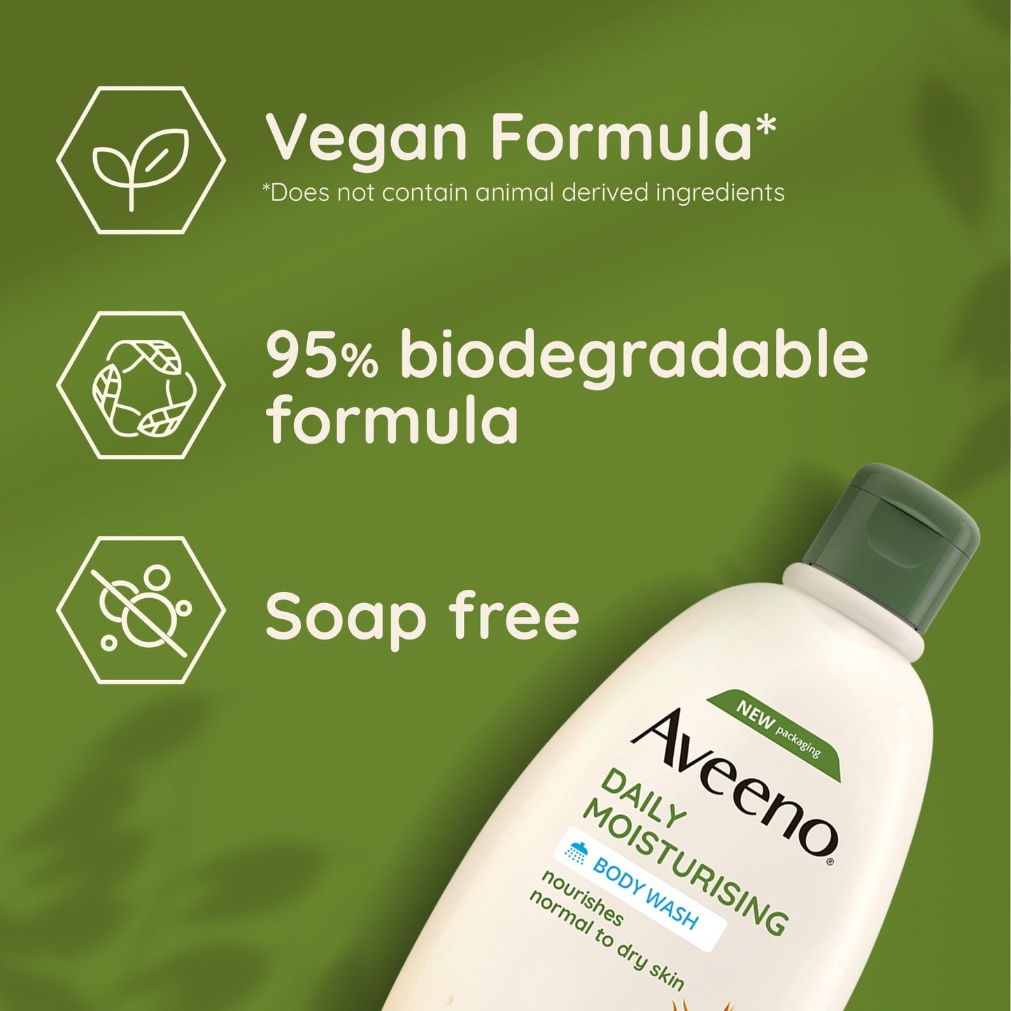 Aveeno Daily Moisturising Body Wash (1x 500ml), Gentle Wash with Soothing Colloidal Oatmeal, Nourishing Body Cleanser for Sensitive and Normal to Dry Skin