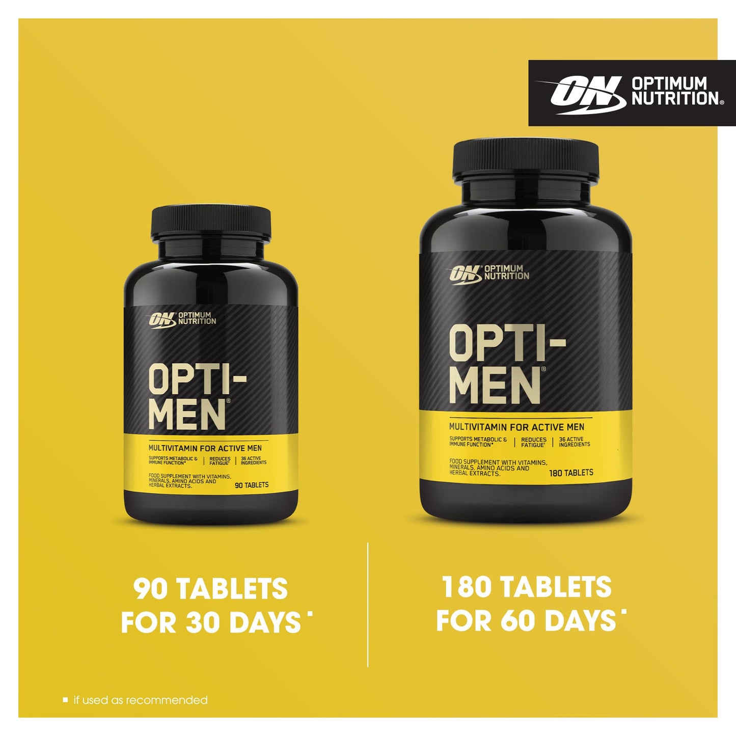Optimum Nutrition Opti-Men Multi-Vitamin Supplements for Men with Vitamin D, Vitamin C, Vitamin B6 and Amino Acids, Unflavoured, 60 Servings, 180 Capsules