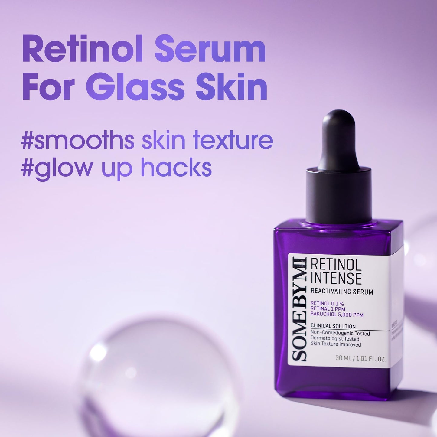 SOME BY MI Retinol Intense Reactivating Serum 30ml - Glow Bakuchiol & Niacinamide - Retinal & Retinol for Anti-Aging & Wrinkle Reduction - Vegan-Friendly Glass Skin Korean SkinCare