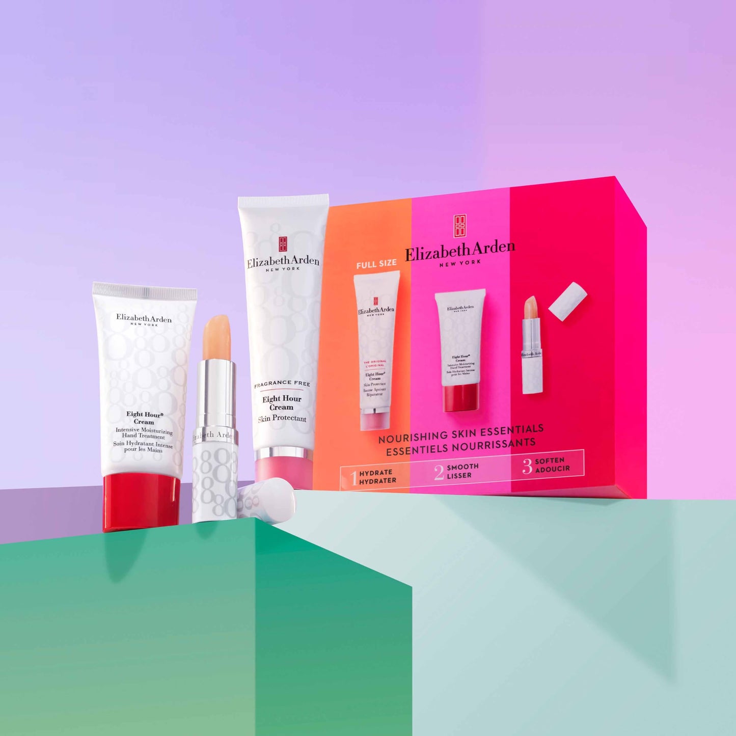 Elizabeth Arden NOURISHING SKIN ESSENTIALS Eight Hour 3-Piece Gift Set daily hydrating & nourishing skincare, luxury gifting for women