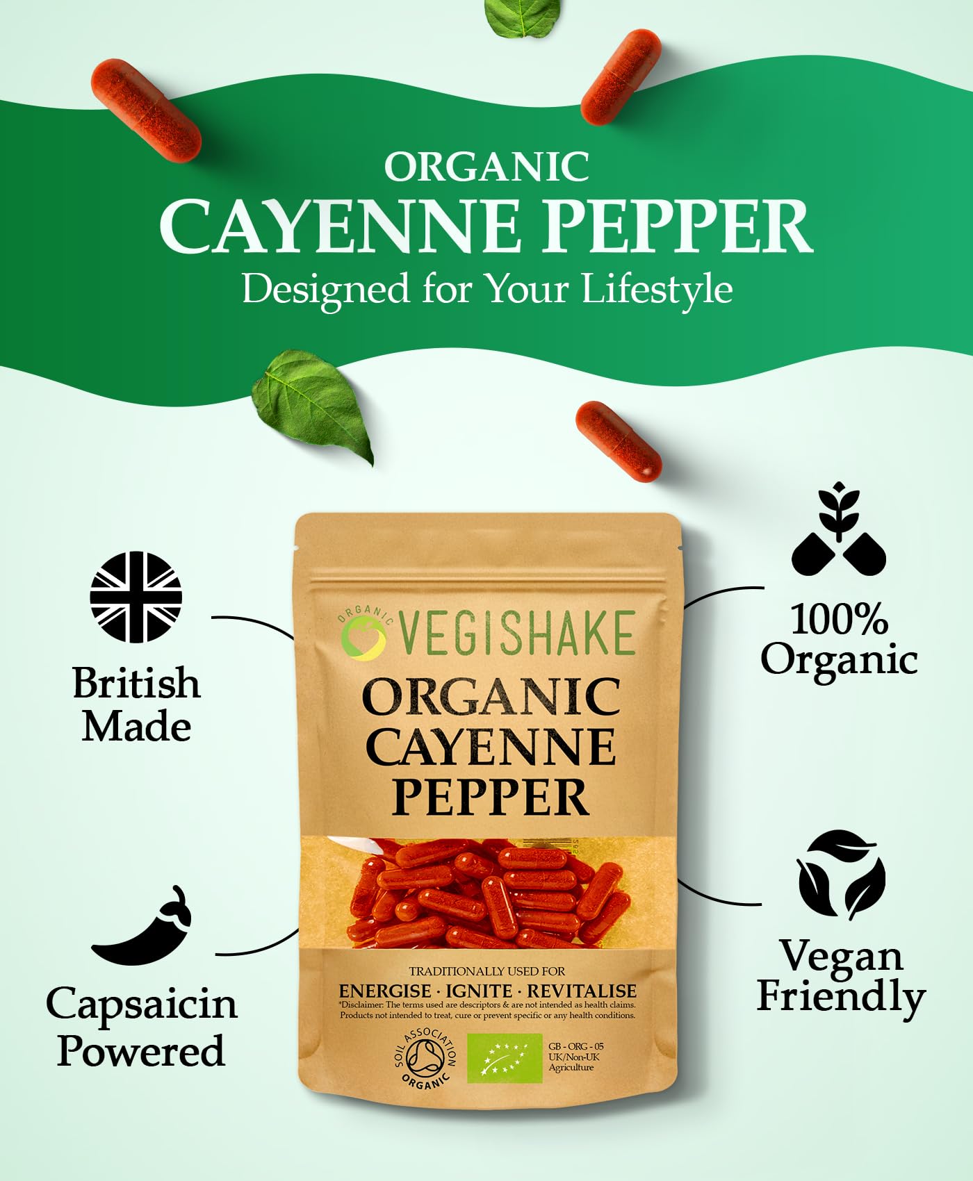 Organic Cayenne Pepper | Fat Burners | Fat Burners for Men Weight Loss | Fat Burners for Women Weight Loss | Fat Burner Tablets | UK British Company | 200 Capsules