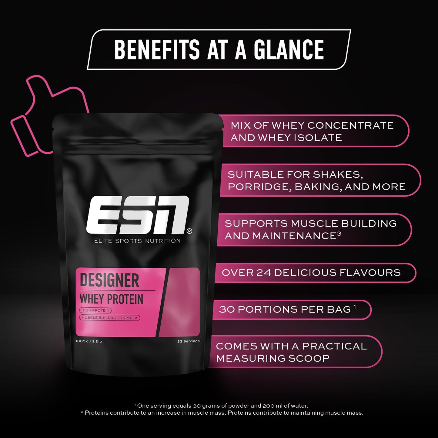 ESN Designer Whey Protein Chocolate 1 kg | TRYTLION