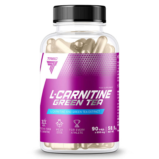 TREC Nutrition L-CARNITINE + Green Tea | Turn Fat into Energy | Weight Loss Metabolism Booster | 90 Capsules