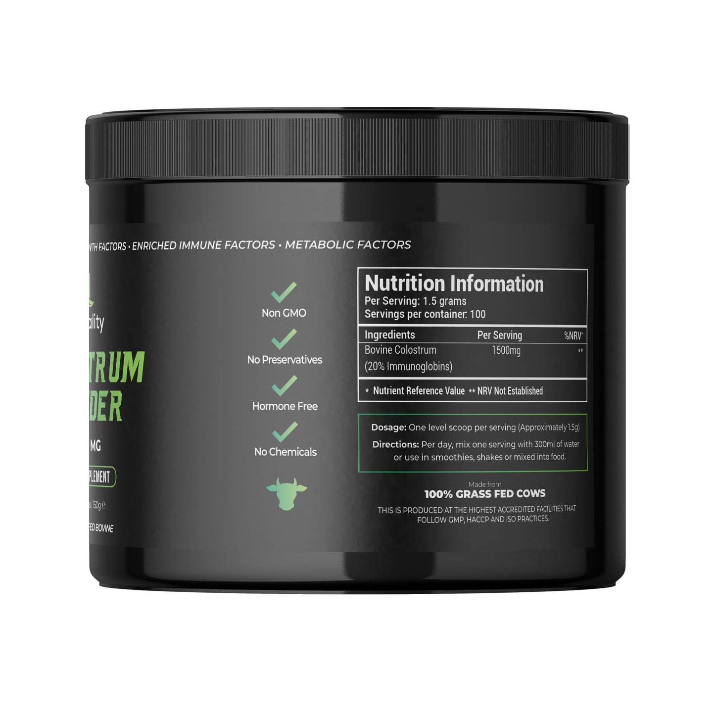 Nutrality 100% Bovine Colostrum Powder 1500mg | for Gut Health & Immune Support | Colostrum Supplement for Men & Women | Gut Health Supplements for Energy, Gut Repair & Human Parasite Detox