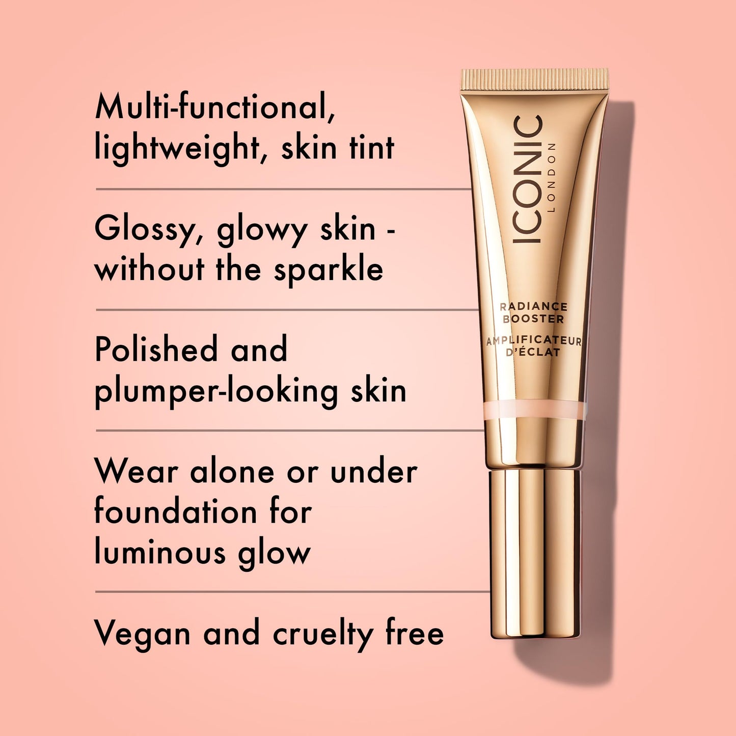 ICONIC LONDON Radiance Booster Tinted Makeup Primer| Face Primer Enriched with Oleo-Gel Complex and Luminizer Peptides - Pearl Glow 57 g (Pack of 1)