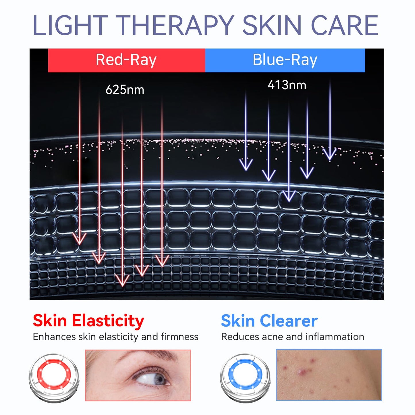 ANLAN Face Massager for Skin Care,Beauty Device Multi Anti-Wrinkle High-Frequency EMS Facial Lifting Toning with Red/Blue Machine,Skin Rejuvenation and Tightening