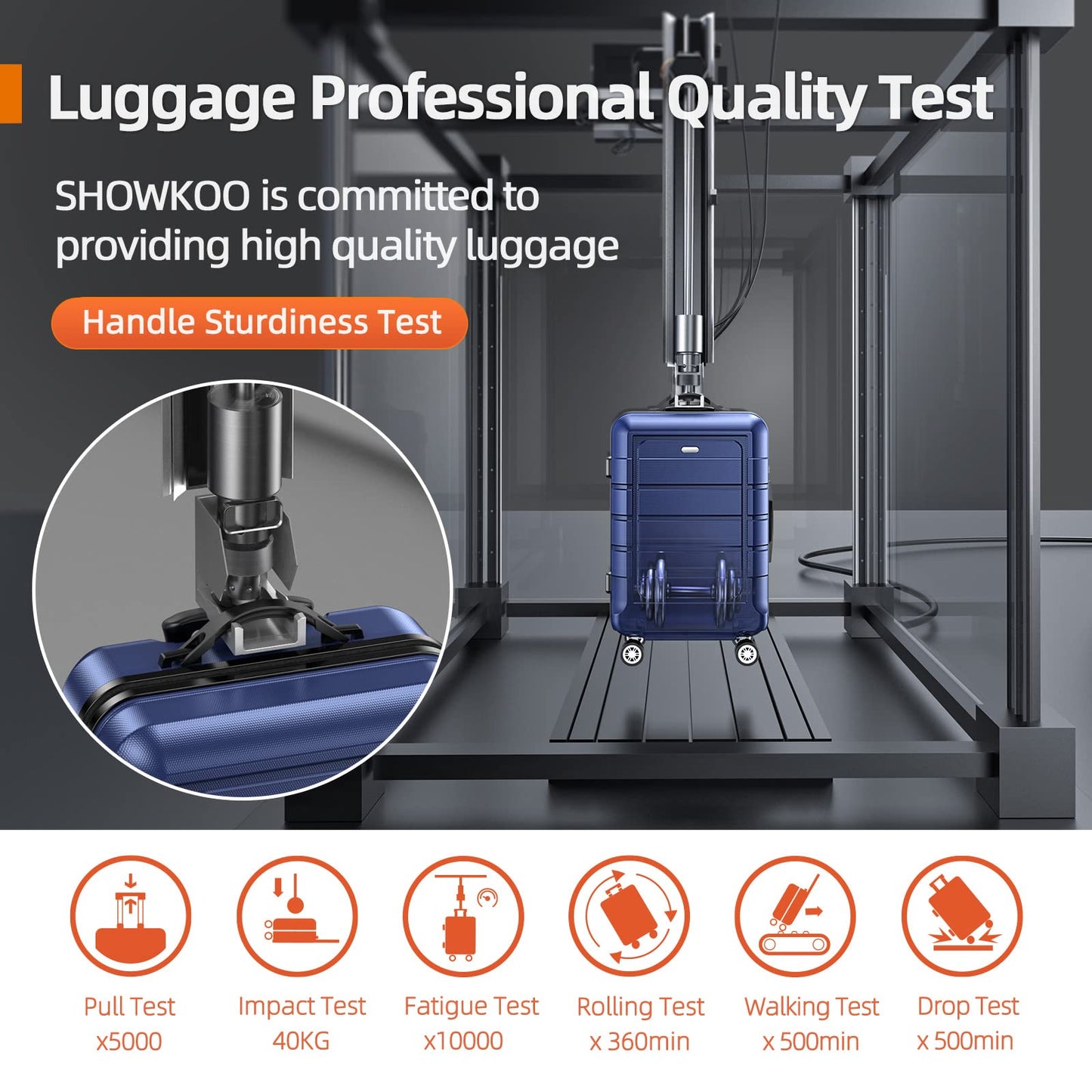 SHOWKOO Suitcase Large 28-Inch Expandable PC+ABS Hard Shell Travel Luggage Lightweight Durable High Capacity with Double Spinner Wheels TSA Lock, 28" Blue