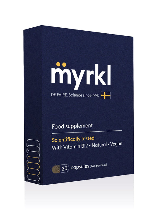 Myrkl, Unique Formula of Probiotics & L Cysteine, Vitamin B12 which Helps Reduce Tiredness and Fatigue, Helps Morning Energy, Food Supplement, Natural, Vegan, 30 Capsules