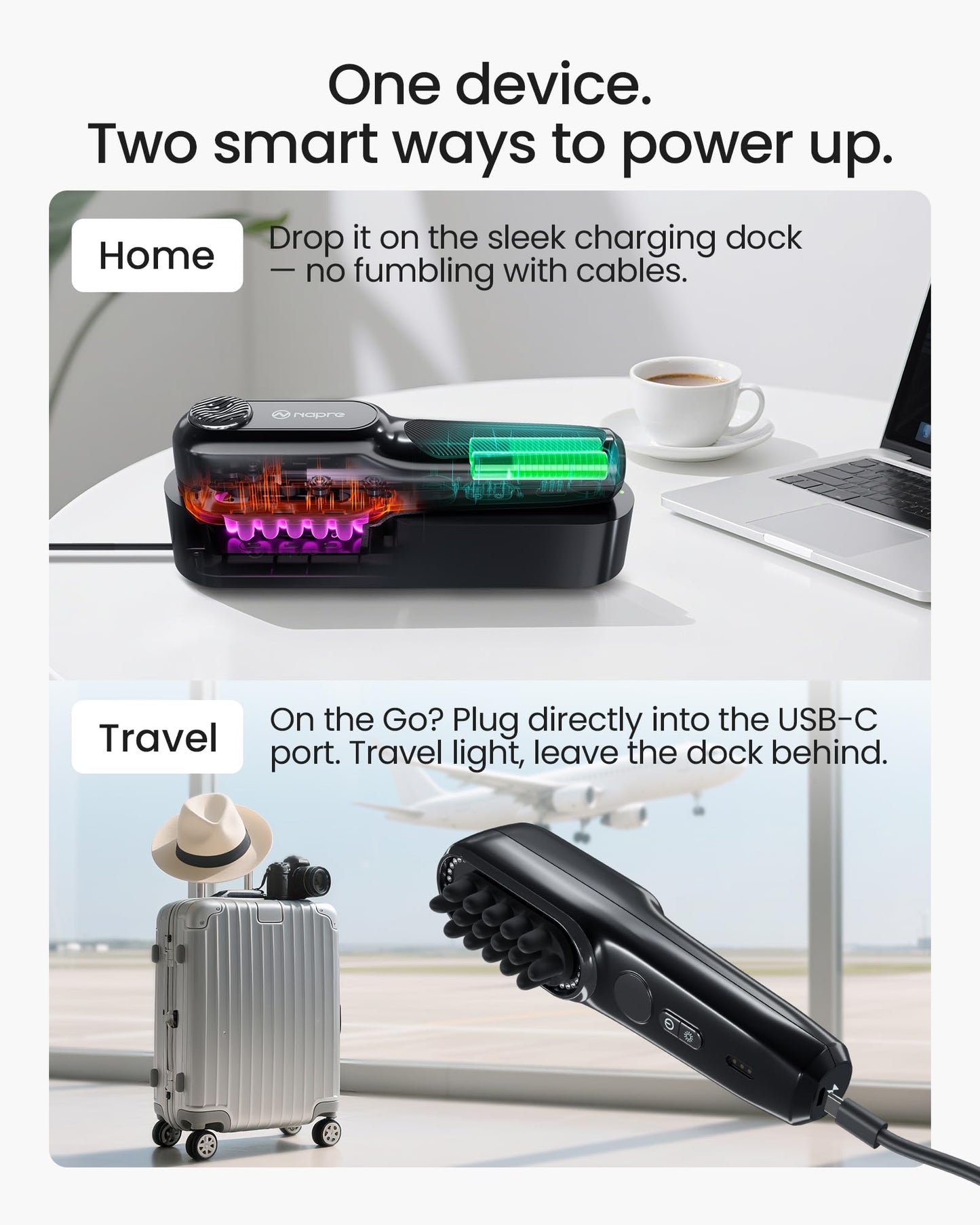 Scalp Massager – 2400 RPM Vibration & Red Light Therapy