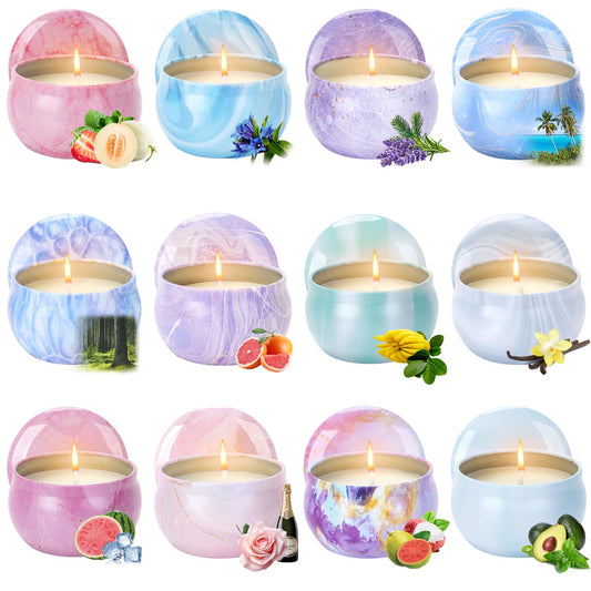 Scented Candles 12 Pack, 2.5oz 240 Hour Soy Wax Candles - Gifts for Women, Mother's Day, Birthday, Anniversary, Party, Yoga, Christmas