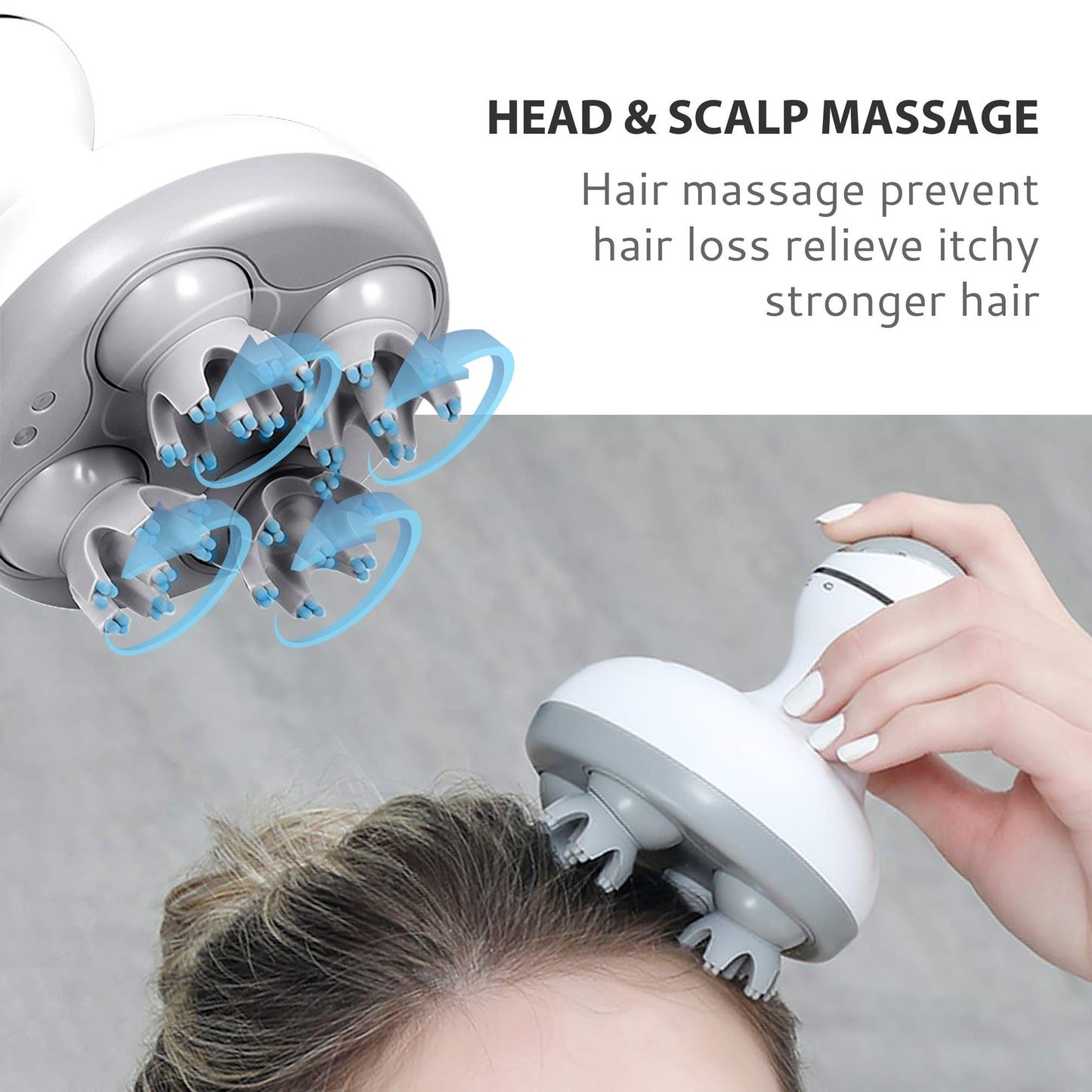 COMFIER Cordless Hair Scalp Massager, Electric Head Massager with Kneading 84 Massage Nodes, Handheld Portable Head Scratcher Massager for Hair Growth, Deep Clean and Stress Relax, Gifts for Women Men