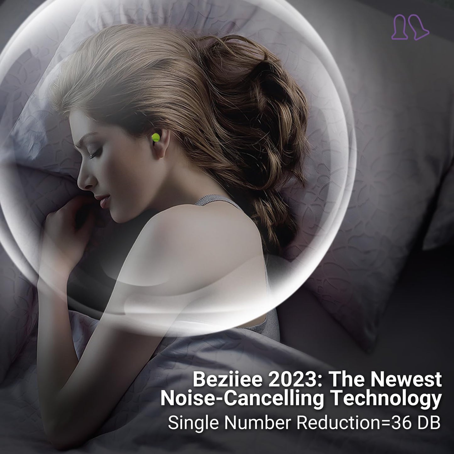BEZIIEE Ear Plugs for Sleep: 2025 NeuroFusion™ Edition Design for Side Sleepers,Anxiety Relief & Noise Sensitivity- 36dB Silence Burst Tech for 8-Second Sleep™