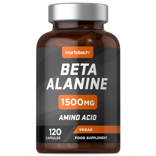Beta Alanine 1500mg | 120 Vegan Capsules | Premium Amino Acid Supplement for Men & Women | by Horbaach