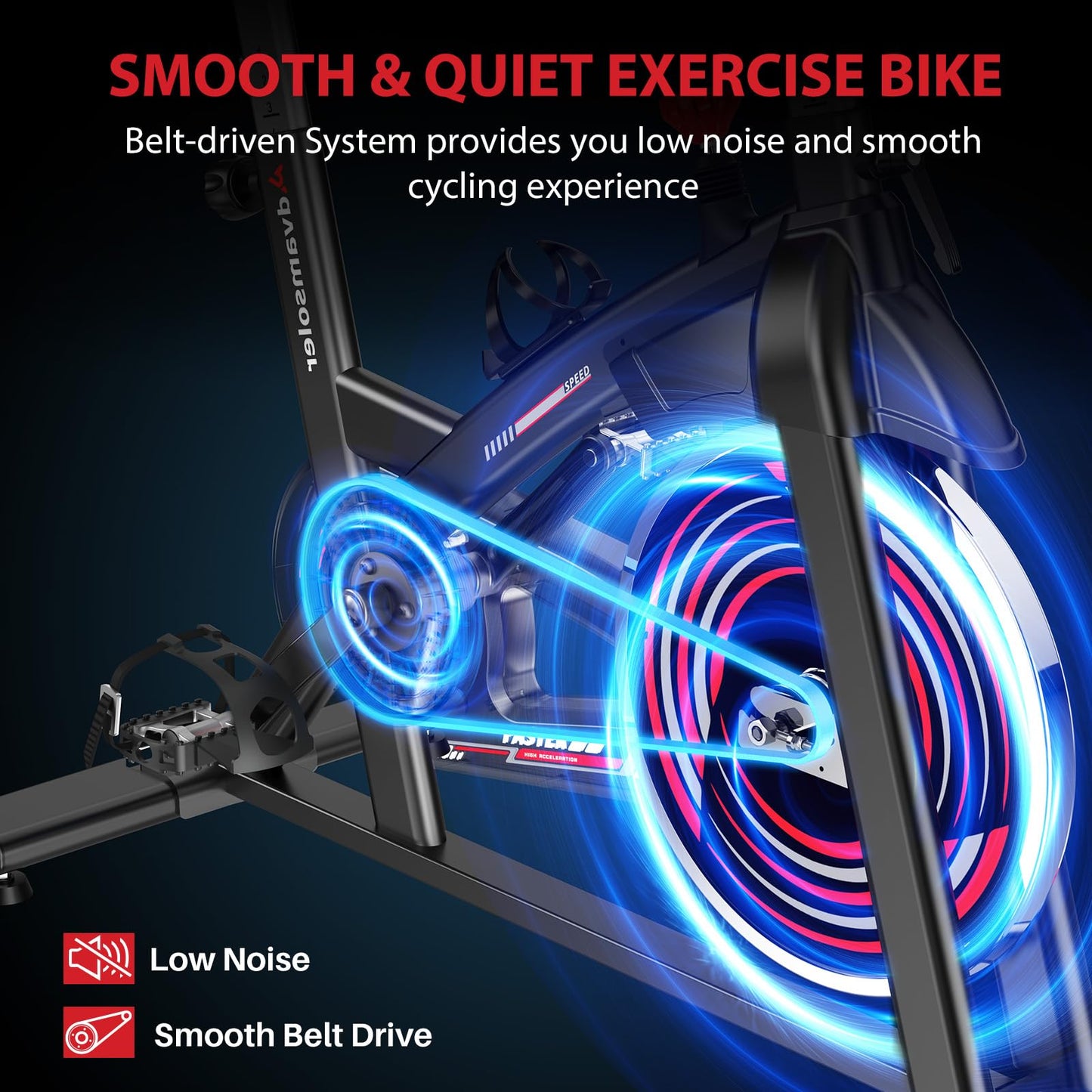 Advamsoler Exercise Bike for Home Gym Use, Indoor Cycling Spin Bike with LCD Display & Tablet Holder, Quiet Stationary Bike for Fitness Cardio Workout