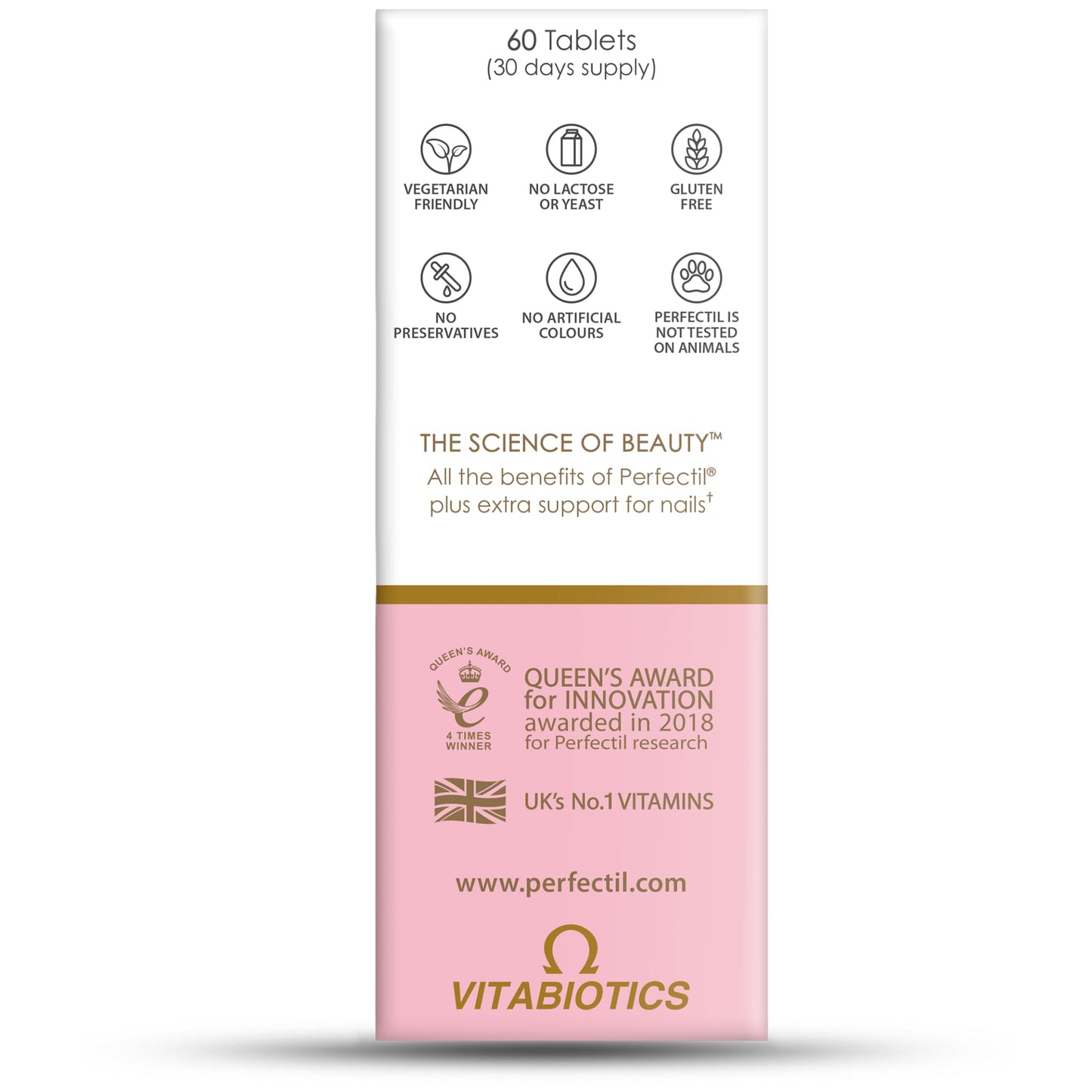 Perfectil Nails Beauty Supplement for Nails - Includes Selenium, Biotin & CoQ10, 60 Tablets 30-Day Supply, by Vitabiotics
