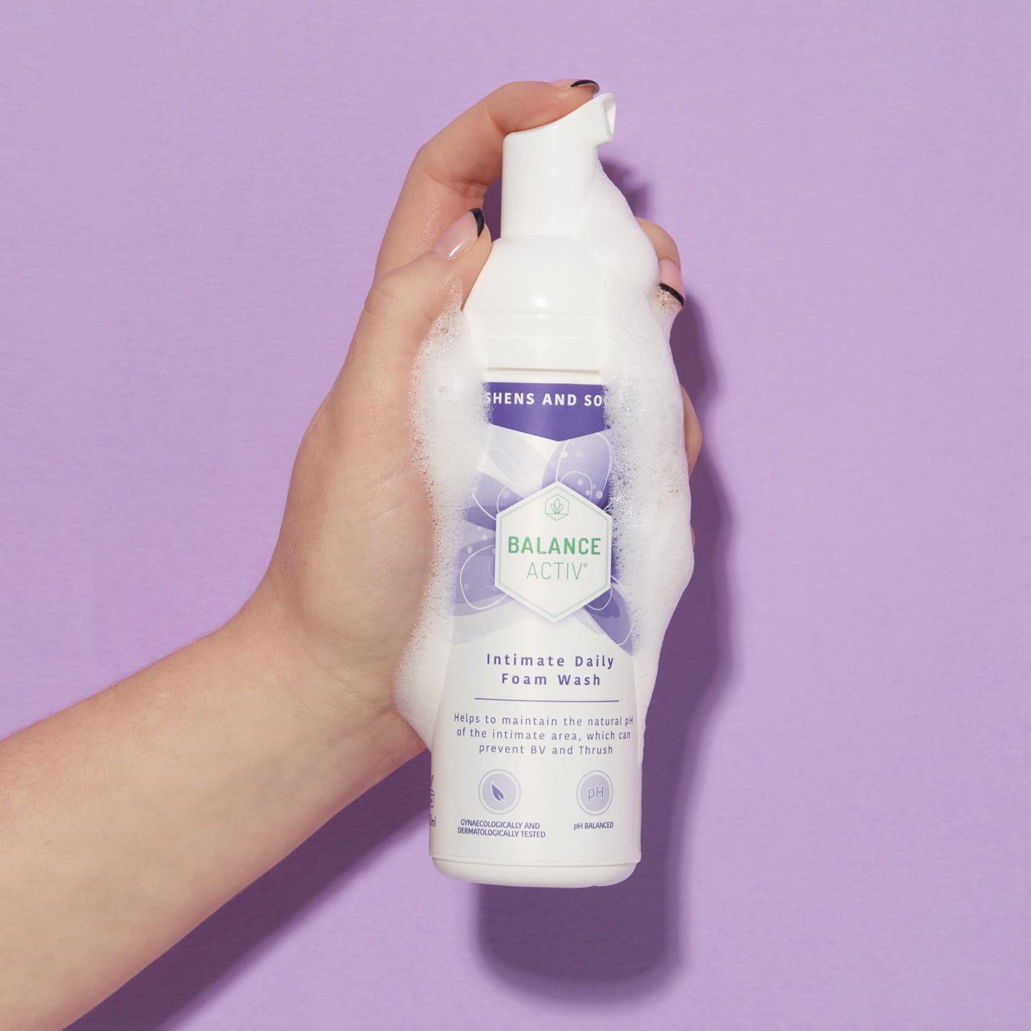 Balance Activ pH Balanced Intimate Daily Foam Wash, Relieves Vaginal and Vulval Discomfort (150ml)