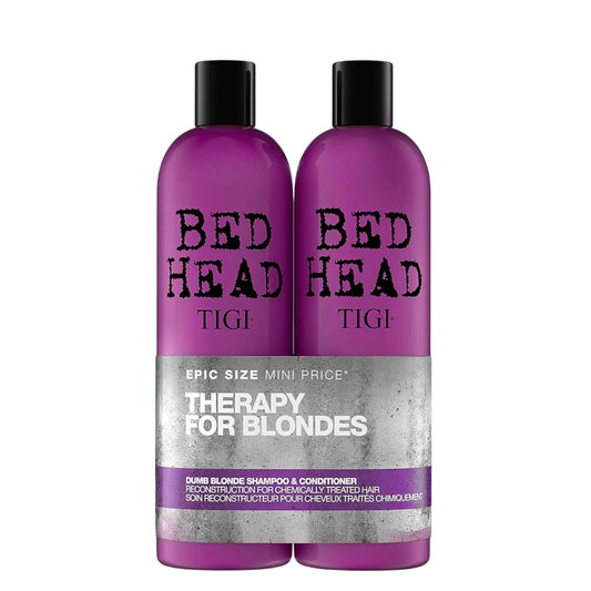TIGI Bed Head Dumb Blonde Shampoo and Conditioner Set - Nourishing Professional Coloured Hair Treatment - Ideal For Blonde Hair - 750 ml (Pack of 2)