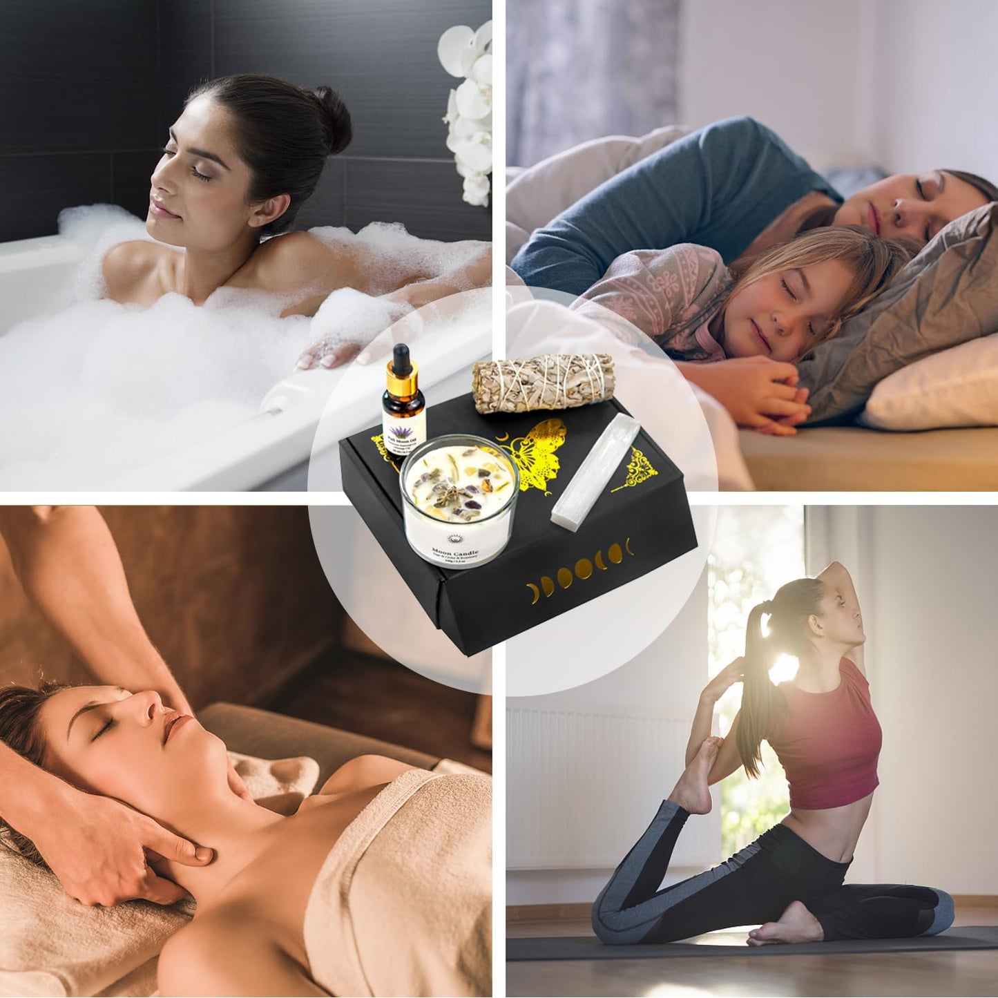 jagdag Spiritual Gifts, Energy Cleansing Kit, Chakra Candles, Positive Energy Crystals, Meditation Kit, Sage Cystal Candles Cleansing House Negative Energy, Spiritual Healing Gifts Women & Men, White