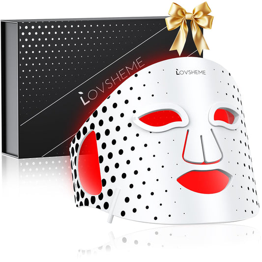 Lovsheme LED Face Mask - 3 Light Modes, Ultra-Soft Comfort, Precise wavelength, Professional Red Light Therapy Mask, LED Face Light Therapy Mask for Skin Rejuvenation, Anti-Aging & Acne Treatment