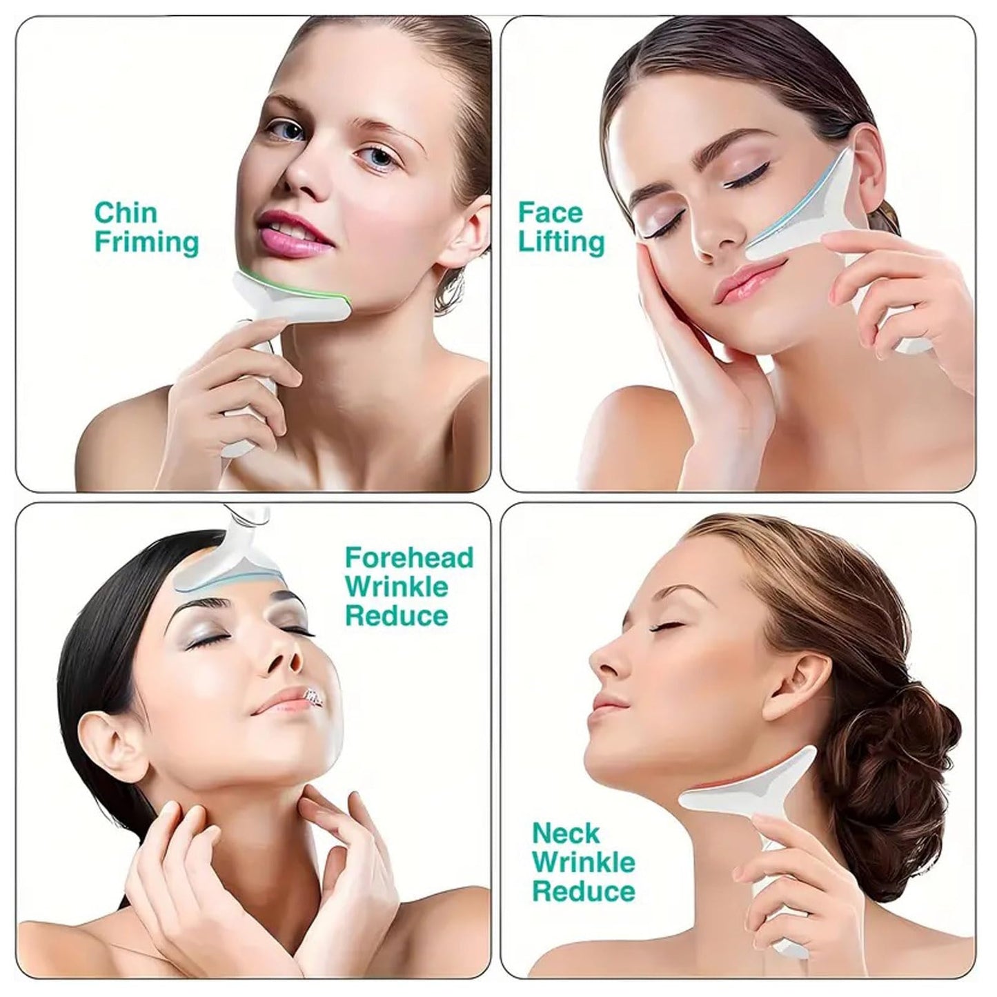 Electric Face Massager, 7 Color Anti-Wrinkle Face Device with 3 Massage Modes, Facial Neck Massager with Vibration for Skin Tightening and Smoothness