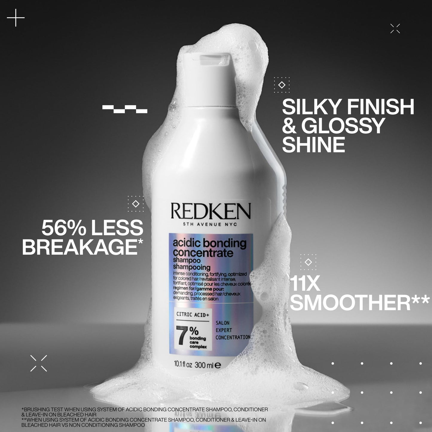 REDKEN Acidic Bonding Concentrate, Shampoo, Conditioner & Leave-In Treatment Set, Bond Repair for Damaged Hair, Trio Bundle