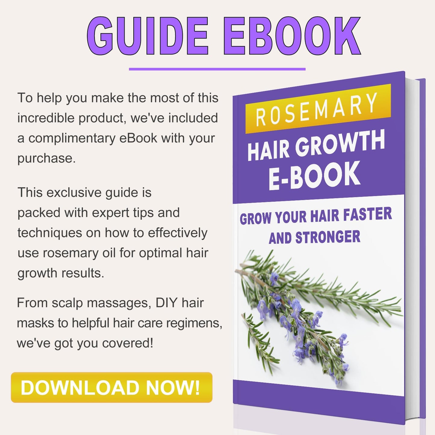 Rosemary Oil for Hair Growth,Hair Growth Serum With Castor Oil Biotin Argan Oil Hot Oil for Dry Damaged Hair,Hair Ingrown Regrowth Loss Treatments for Women Men w/Sclap Massager Ebook