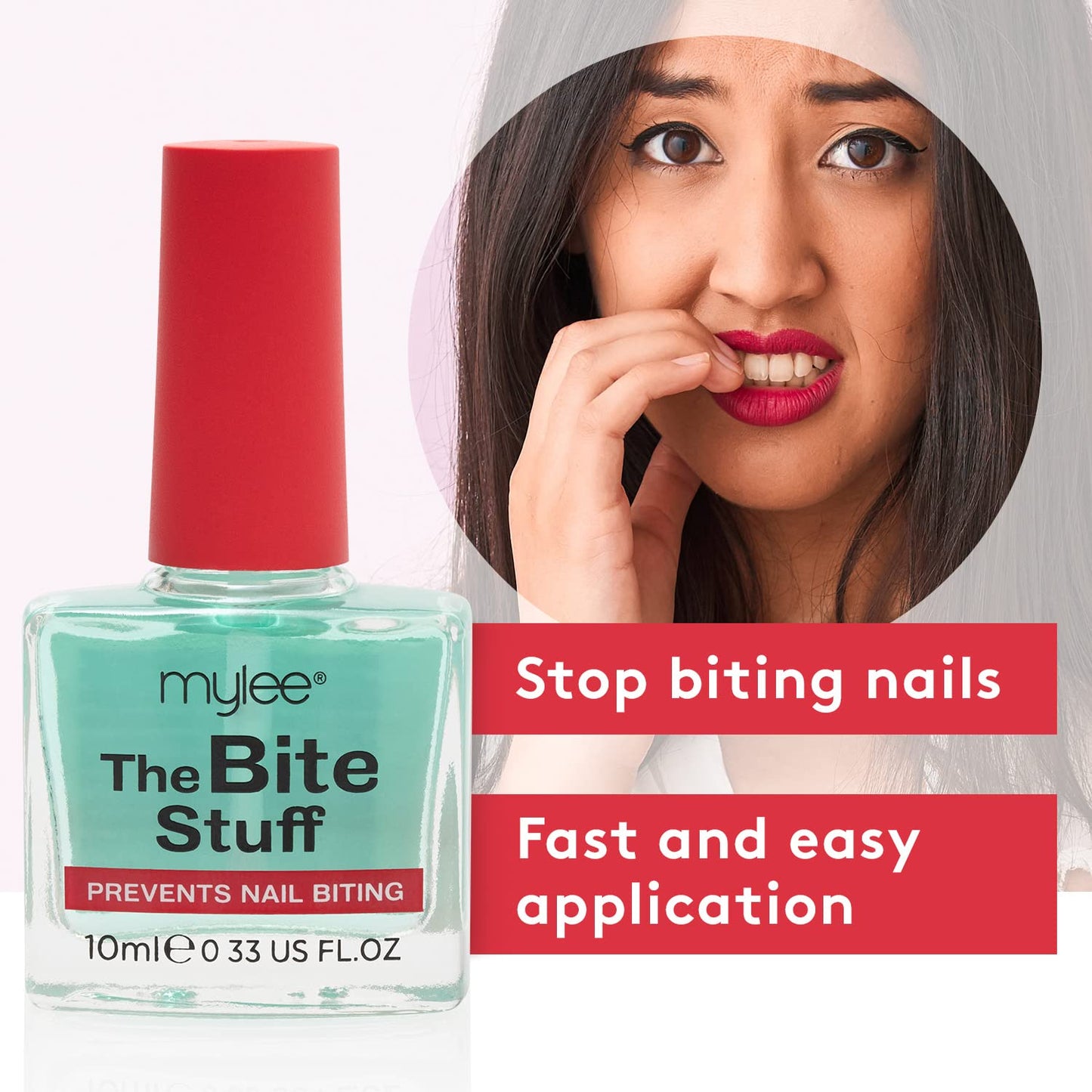 Mylee The Bite Stuff - Stop Biting Your Nails - prevention/Anti nail biting polish For adults & children - Clear nail varnish, Fast and Easy application - Water Resistant