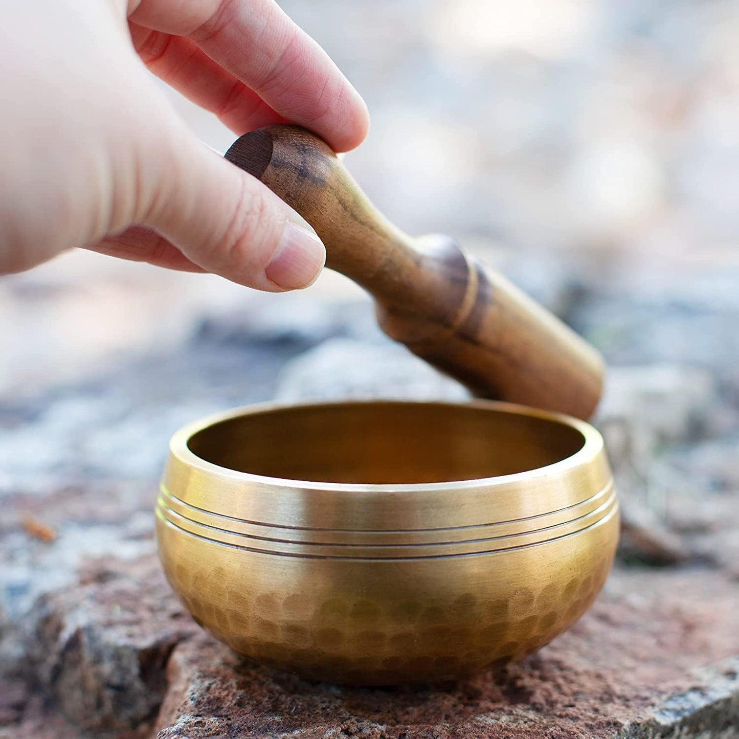 Tibetan Singing Bowl Set - Easy To Play for Beginners - Authentic Handcrafted Mindfulness Meditation Holistic Sound 7 Chakra Healing Gift by Himalayan Bazaar (3)