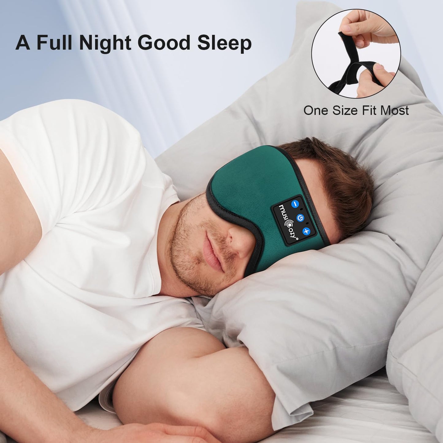 MUSICOZY Sleep Mask Headphones,Upgraded 3D Sleep Headphones Eye Mask with Headphones for Sleeping,Travel,Relax,Nap,100% Blackout Bluetooth Sleep Masks for Women & Men